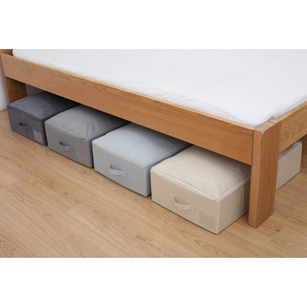 Förvaringslåda under sängen, kläder, duntäcken, kuddförvaring, beige Beige