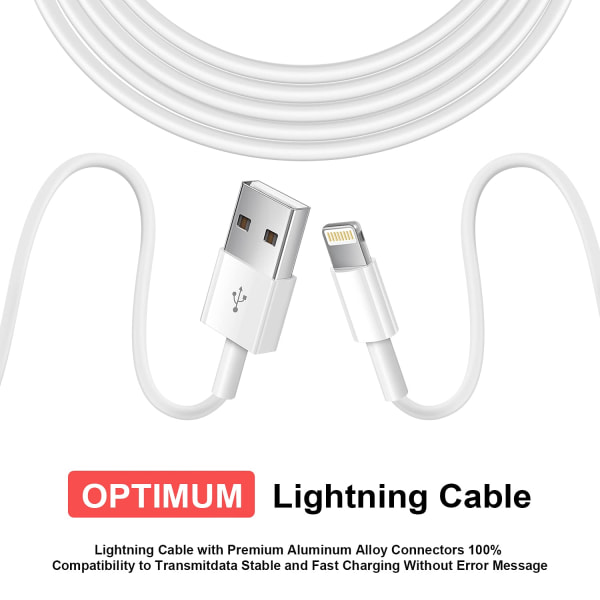 iPhone-laddarsladd Lightning-kabel 1m 2-pack iPhone-kabel för iPhone 13 13 Pro 12 Pro 11 SE Max XS XR X, iPad Mini Air, iPod, AirPod