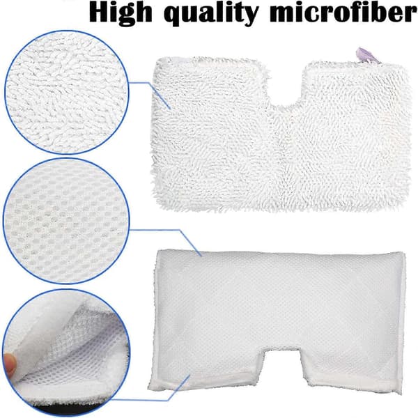 6 stk. mikrofiber H2O dampmoppepuder, genanvendelige vaskbare udskiftningsklude