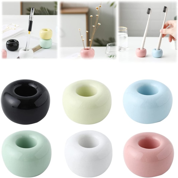 Keramisk Tandbørsteholder Base 6stk Mini Keramisk Tandbørsteholder Keramisk Makeupbørsteholder Tandbørste Opbevaring