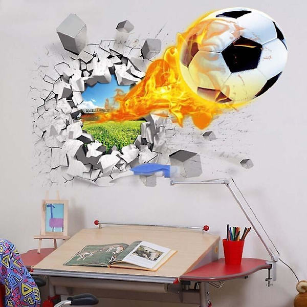 3D Basketboll Fotboll Väggdekaler Dekorativa Bilväggdekaler 50x70cm