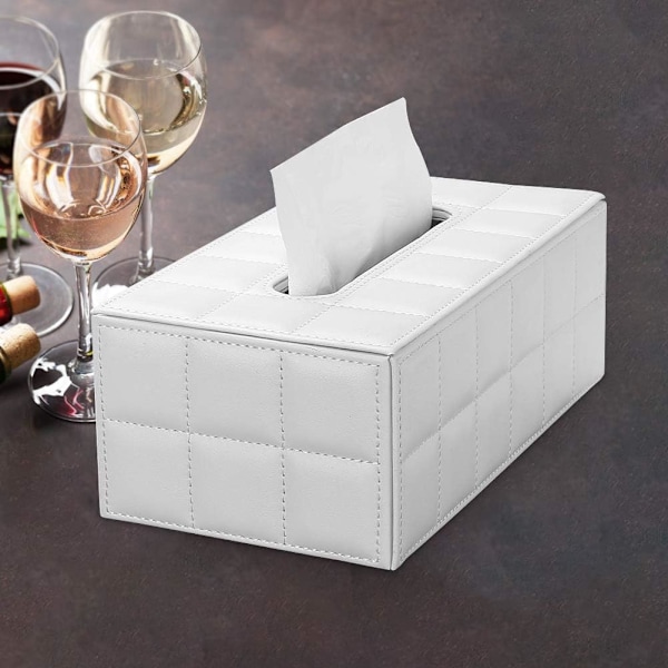 1 kpl PU-nahkainen kasvopaperiteline White