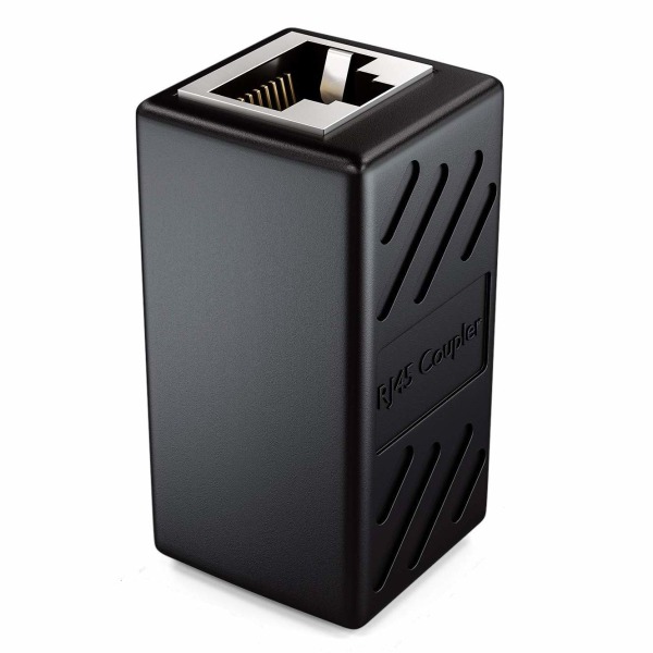1x CAT6 koblingskabel-stik netværkskabler patchkabel ethernetkabel afskærmet modulært adapter 2x hun RJ45 DSL LAN sort