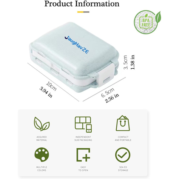 Veckovis pillerbox 7 dagar liten pillerfodral arrangör förseglad bärbar medicindispenser pillerboxar resor