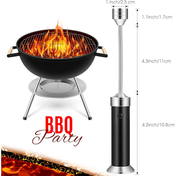 3 stk. Grill Barbecue Lys Magnetisk Base Led BBQ Lys Justerbar BBQ Lys med 360 Graders Hals Grill Lampe til Udendørs Grill og BBQ, Sort