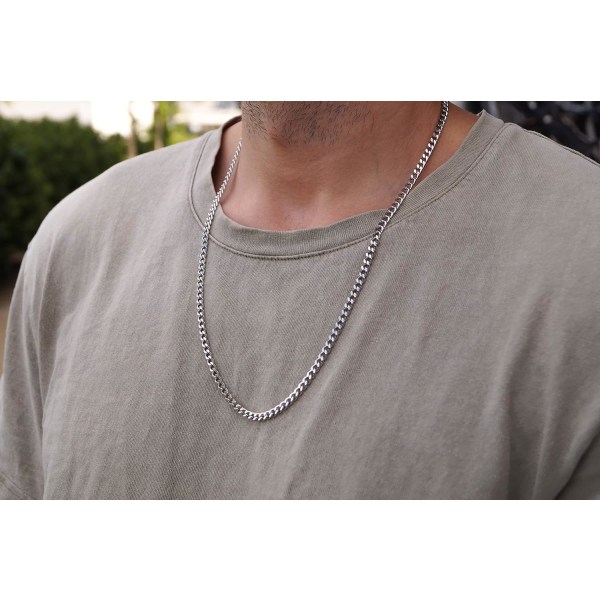 Høykvalitets sølvkjede laget av rustfritt stål • Robust sølvkjede • Solid kongekjede 60 cm | 10 mm • Cuban Link Chain Link Chain Curb Chain