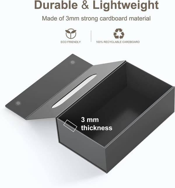 Servietboks, rektangulær servietboks med mat finish og UV-kant servietholder