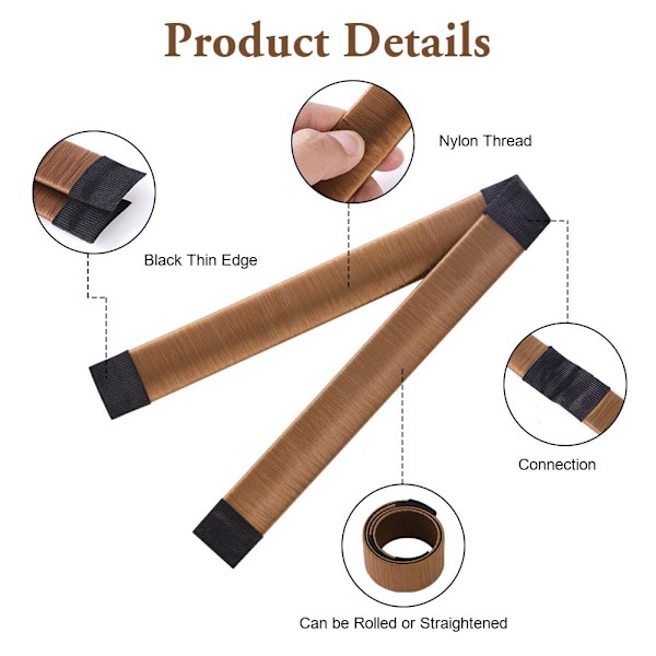 Hårbolle Shaper, 2 stk. Easy Donut Bun Maker til hår, fransk twist fold wrap snap band