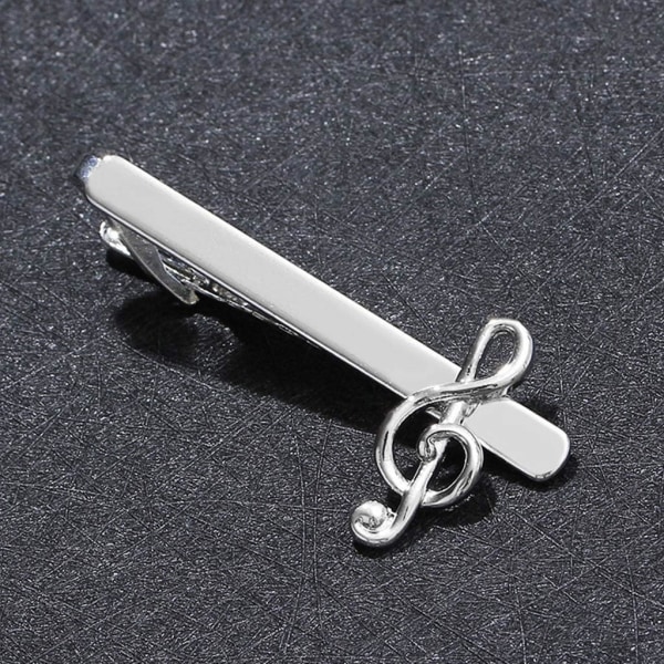 Stykker Business Tie Bar Mænds Slips Klip Kreativ Sølv High-end Fashion Clips Gaver Charms Smykker Pins Musik Note Dekoration Skjorte Dragt Tilbehør