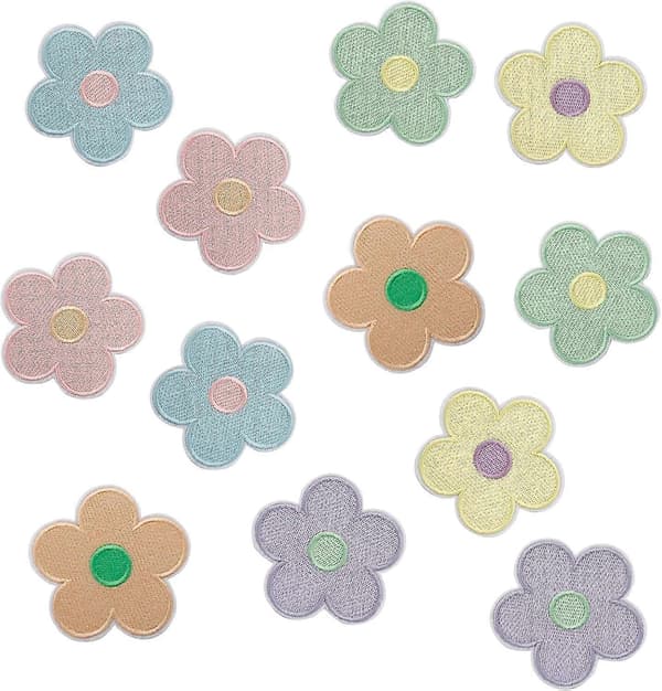 12 stk. søte blomsterlapper, Y2K dekorative blomster strykelapper