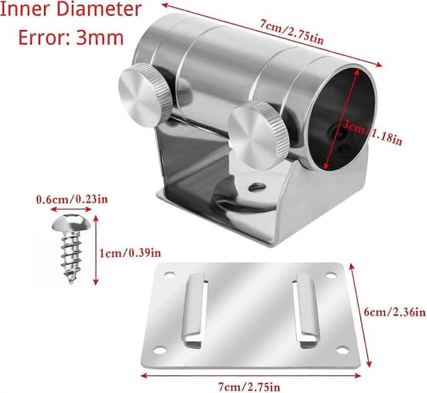 2 stk. parasolfod, parasolfodclips, parasolfodholder i metal