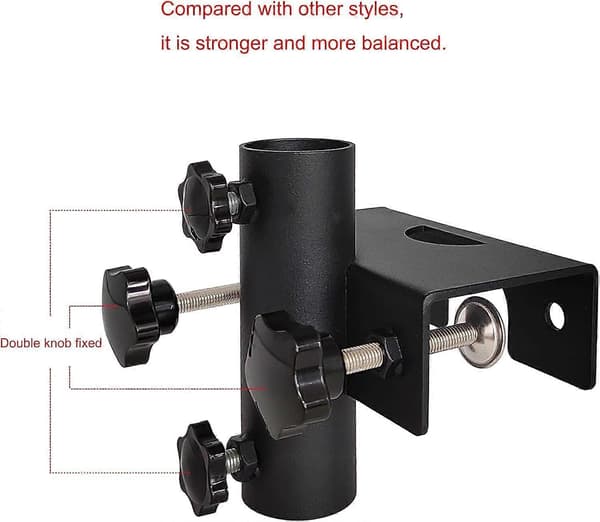 Kraftig parasollholder for balkong, hagegjerde, terrasse, klemme