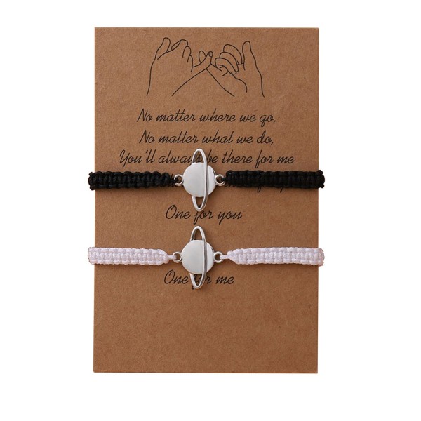 Armband i rostfritt stål Handgjort armband för par med ett välsignelsekort