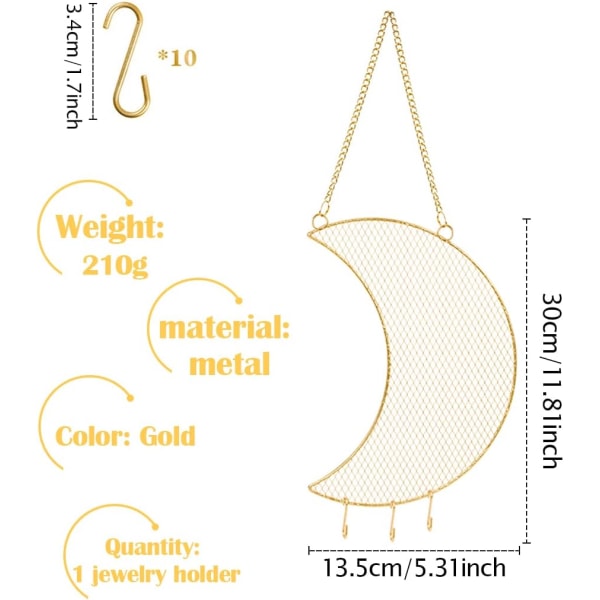 Hengende smykkeorganisator Måne veggmontert moon