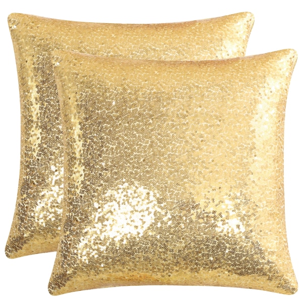 Juledekorative putetrekk ensfarget firkantet glitter paljettknapp putetrekk for sofa soverom sofa stue gold