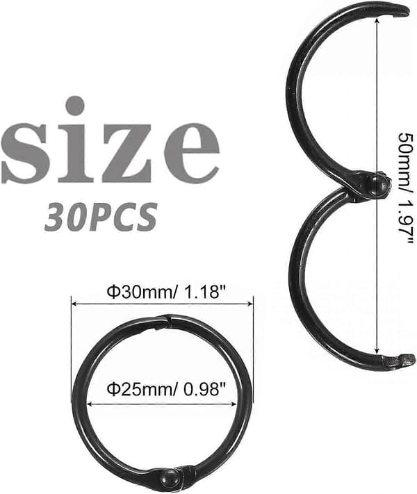 30 stk. bogringe, metalring, binderinge, åben ring
