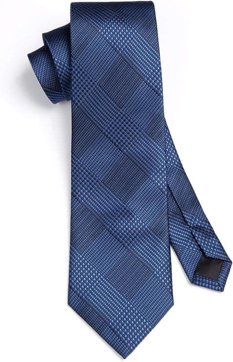 Slips til mænd Bryllupsslips med lommetørklæde Klassisk ternet Houndstooth Business slips & lommetørklæde sæt
