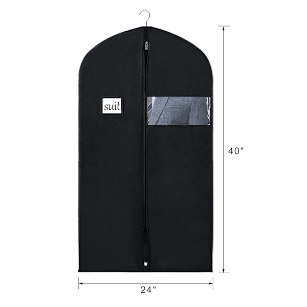 Tøjpose til opbevaring, 60x101cm tøjposer med gennemsigtigt vindue til jakker, jakkesæt, skjorter, pakke med 8 60x101cm