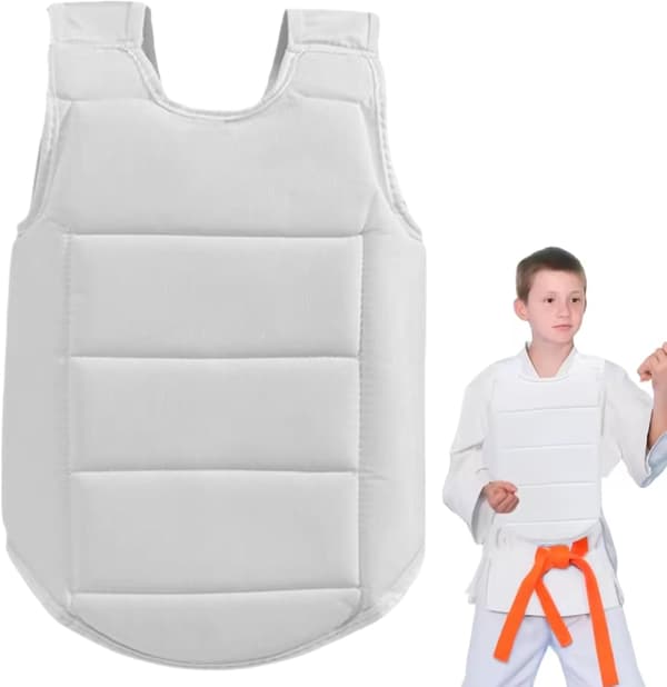 Karate Bröstskydd, Polyester Sanda Revbensskydd Karate Bröstskydd Justerbart Kroppsskydd för 1,41-1,55m Barn Träning Kroppsskydd Skyddsutrustning