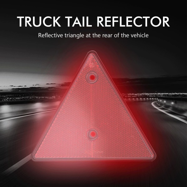 2 st röda triangulära reflexer -- Triangulär signalreflektor skruvfixerad för släpvagn husvagn lastbil traktor fordon