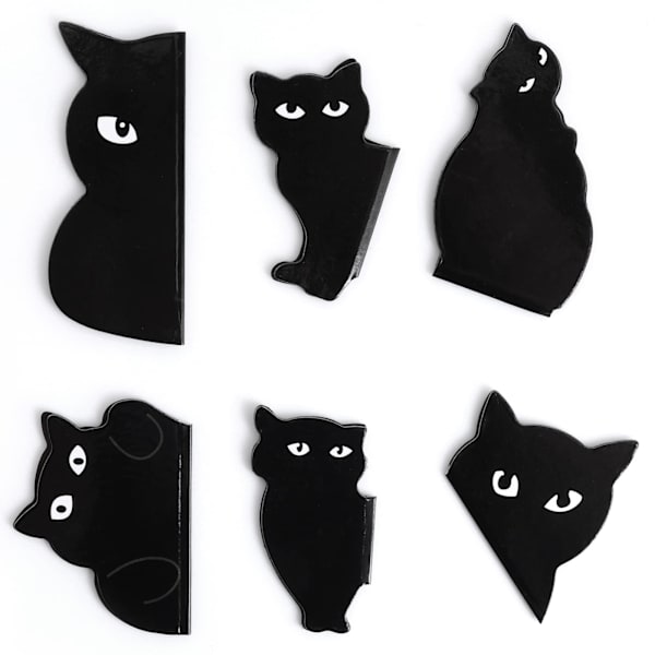 Magneettiset kirjanmerkit, 6 kappaletta lajiteltuja söpöjä kirjanmerkkien pidikkeitä Kawaii-kissan magneettisivumerkit 1
