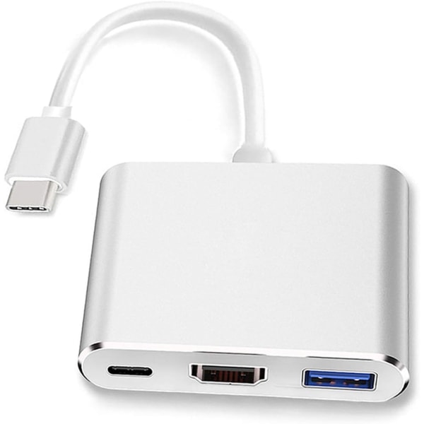 USB-C til HDMI-adapter (understøtter 4K/30Hz) - 3-i-1 Type-C-konverterkabel - Til 2017/2018 MacBook Pro, MacBook