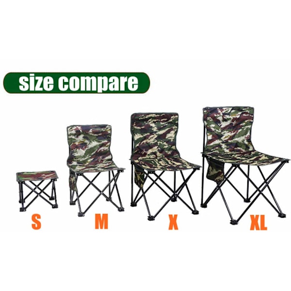 Camping och vandring hopfällbar fiskestol kamouflage hopfällbar stol pall, 33 * 33 * 53cm