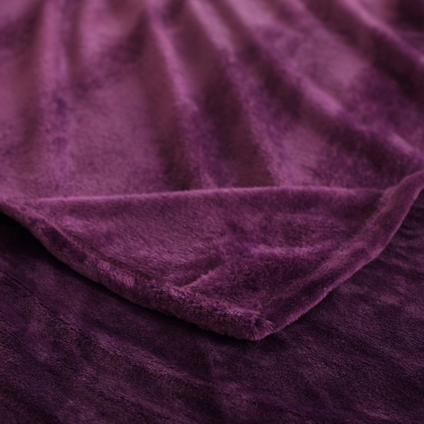 Koseteppe, mykt ekstra mykt og varmt pledd, flanell fleeceteppe, rynkebestandig/anti-misfarging som sofateppe eller sengetøy purple 130*150cm