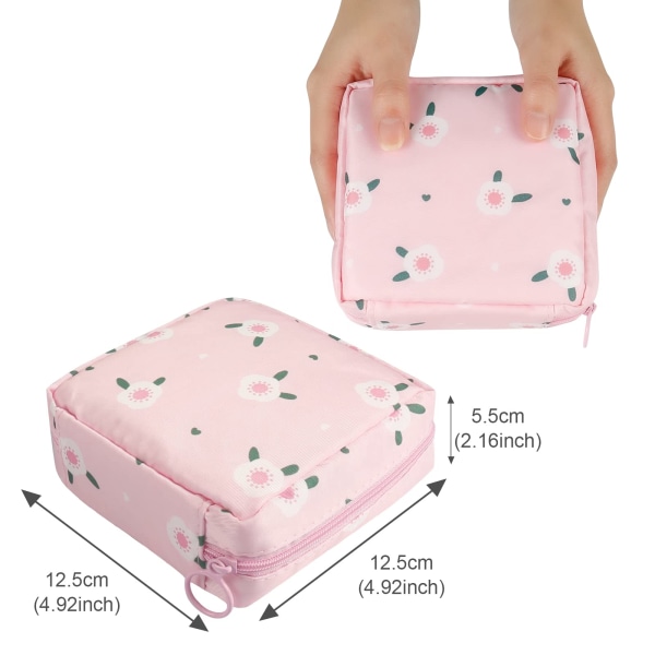 Förvaringsväska för sanitetsbindor 2-pack Period Kit Väska Skol Nylon Tamponger Collection Bag Feminin Menstruation First Period Väskor för kvinnor Flickor