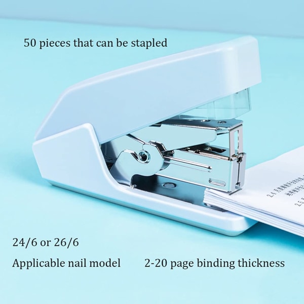 Ministiftemaskin 20 arks kapasitet bærbar for skole, kontorstudent Beste gave til barn og venner Stiftemaskin Kontor (Farge: Blå+Rosa)