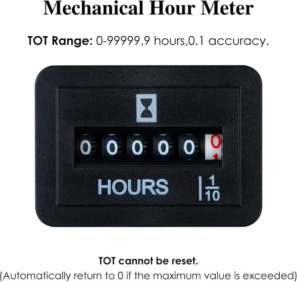JR-HM001 Mekanisk timmätare Rektangulär timmätare för DC 6-80V kraftfulla utrustningar som vagnar