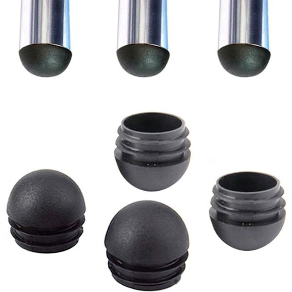 Svarta runda stolsrörskydd, runda inloppslock för stolsben, stolsbenslock 32 stycken (22 mm) 22mm