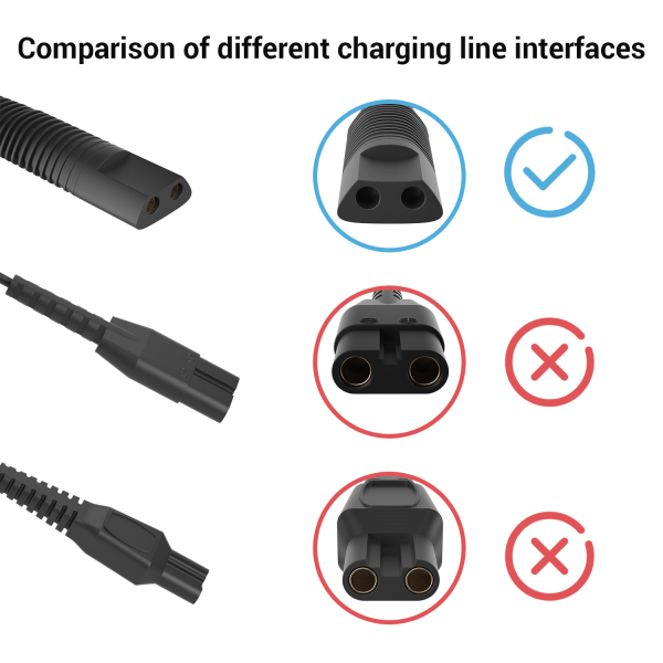 Opladerkabel, USB 12V opladningsledning kompatibel med Braun barbermaskine