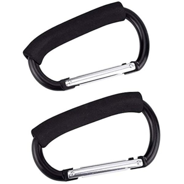 2-pakks Handleholder for Handleposer, Sterk og Holdbar, Multifunksjonell, Stor Karabinklips med Myk Putegrep, Svart