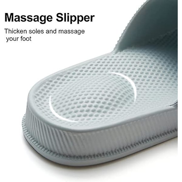Inomhustofflor för Män Kvinnor Massagetofflor Öppen Tå Duschsko Halksäkra Badsandaler med Tjock Sula 38-39