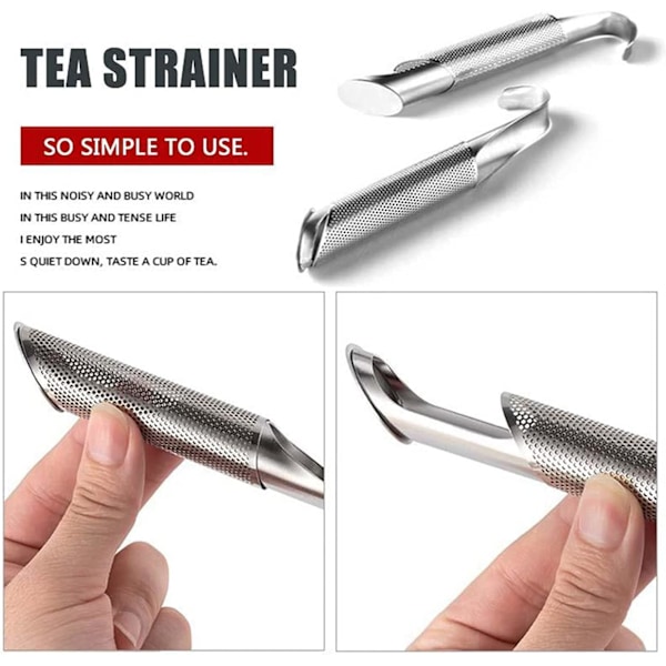 2 stk. Rustfrit Stål Te-Diffusorer, Te-Sigter til Løse Blade, Rustfrit Stål Te-Sigter til Løse Blade, Løse Blade Te-Brygger