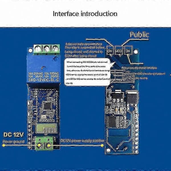 Smart 12V IoT Relémodul med Bluetooth Fjernkontrollbryter for Telefontilkobling