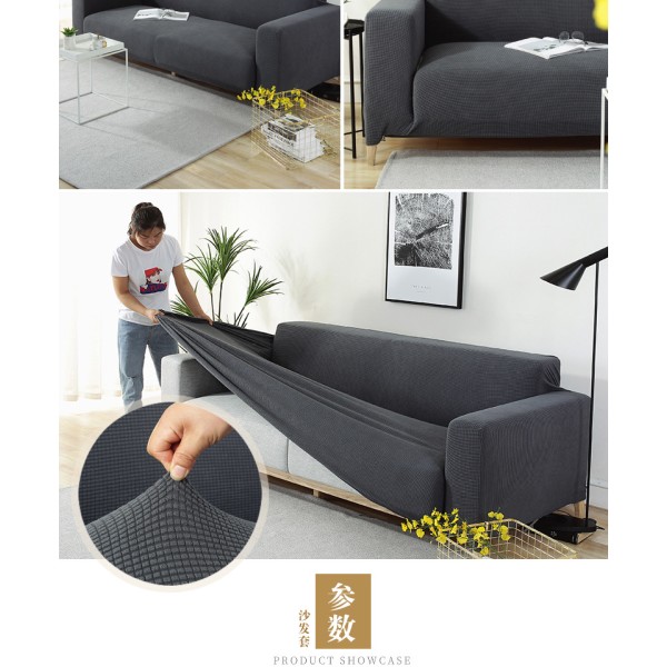 Piece Rhombus Soffa Överdrag Stretch Tyg Soffa Överdrag Möbler Skydd för Soffa 3-Sits Soffa Skyddande Överdrag för Vardagsrum Polyester Hållbar grey