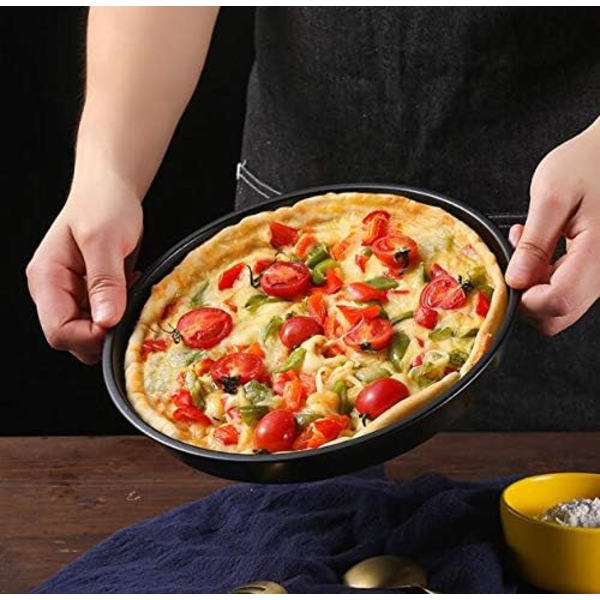 2 pakker pizzapanne Profesjonell Premium Dyp Rett Non-Stick Bakeware (8 tommer)