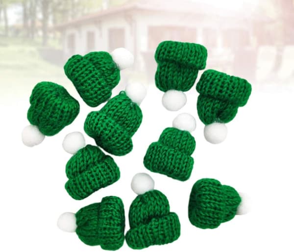 10 kpl Mini-joulupukkihattu Green