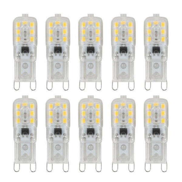 10 X G9 5W Himmennettävä LED-kapselilamppu lampun vaihtoon AC220-240V, valkoinen