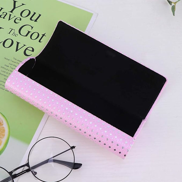 Briller Etui Læder til Mænd Kvinder, Pink Pink