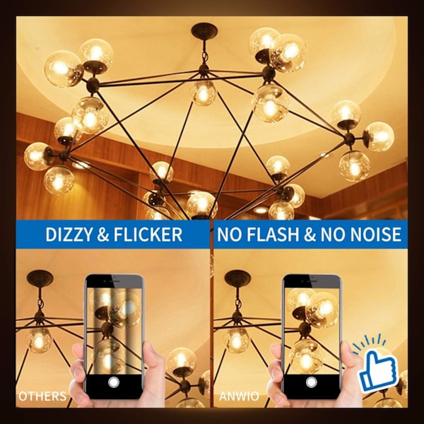 Glödlampa, 4W LED E27 Filament G45 Glödlampa, 470 lumen motsvarande 40W Vintage Halogen Glödlampa, 2700K Varmvitt, Icke-Dimbar, 6-Pack