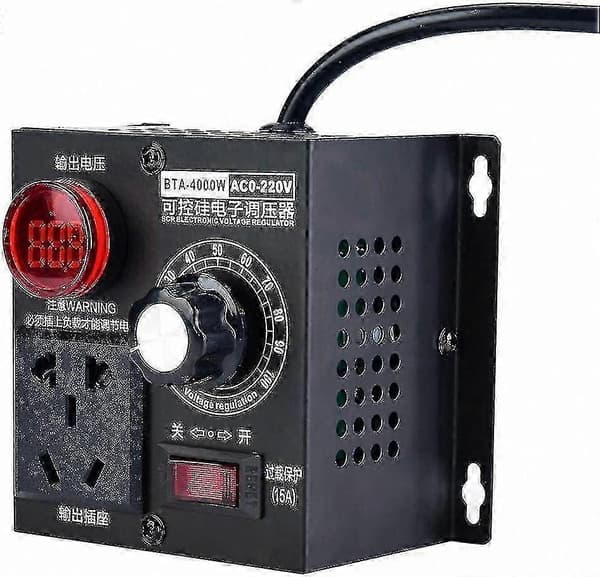 SCR Spenningsregulator for AC 220V 9A 4000W Motorvifte Hastighetskontroll Dimmer