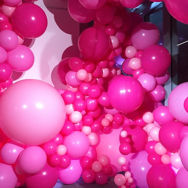 Høypink og babyrosa ballonger, 60 pakker 12 tommer premium rosa latexballong med konfettiballong