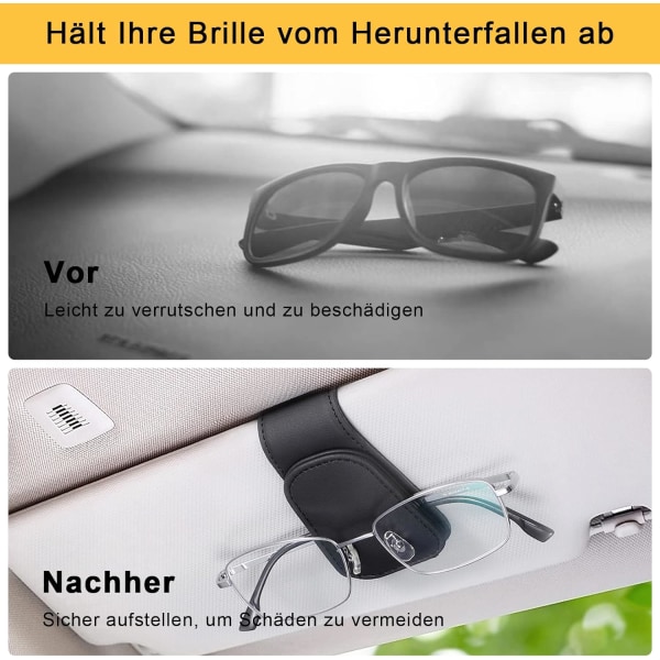 Bilglasögonhållare - Bilglasögonhållare - Universell bilglasögonhållare - Svart