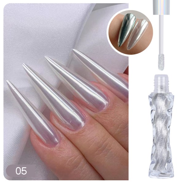 Holografiskt nagelpulver, silver holopulver för Rainbow Chroma Unicorn spegeleffekt Glitterdamm Multi Nail Art DIY