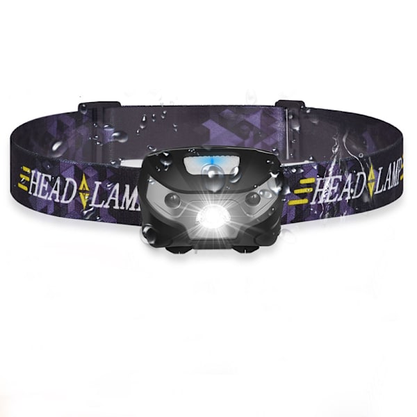 LED pannlampa, rörelsesensorstyrning, USB-laddningsbar vattentät strålkastare ficklampa, camping vandring fiske arbete (1-pack)
