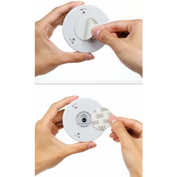 LED-nattlampa med rörelsesensor inomhus, LED-lampa batteridriven 3 m självhäftande för hall, kök, garderob (magnetisk (varmvit, 4-pack) white light