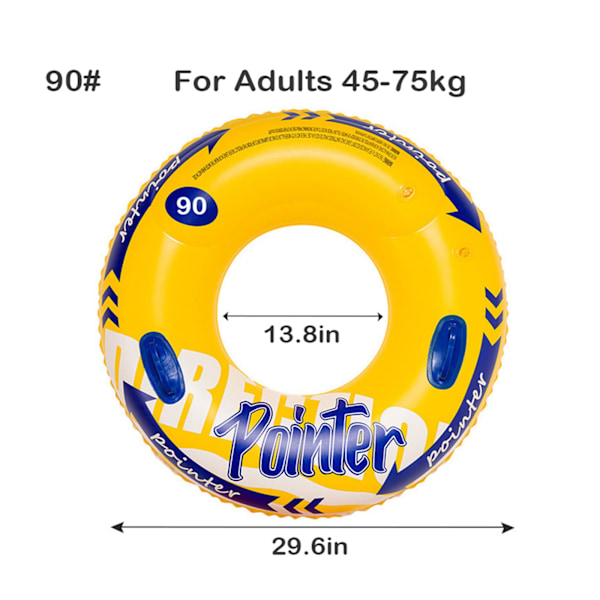 Oppblåsbare svømmeringer for basseng, slitesterke oppblåsbare gummiring for barn og voksne, svømmering for basseng, oppblåsbar ring, sommerstrandfest Yellow